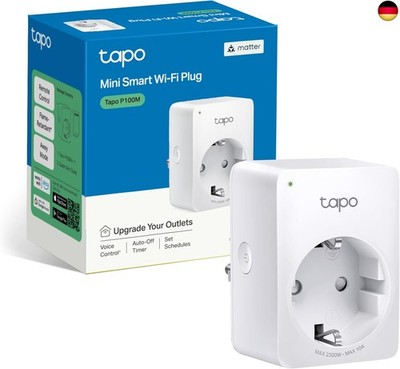 Tapo P100M Matter Steckdose, Smart Home WLAN Steckdose mit Stromzähler & 