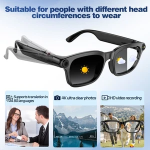 AI Smart Glasses Real-time Translation Bluetooth Hands-free Call 8MP Camera