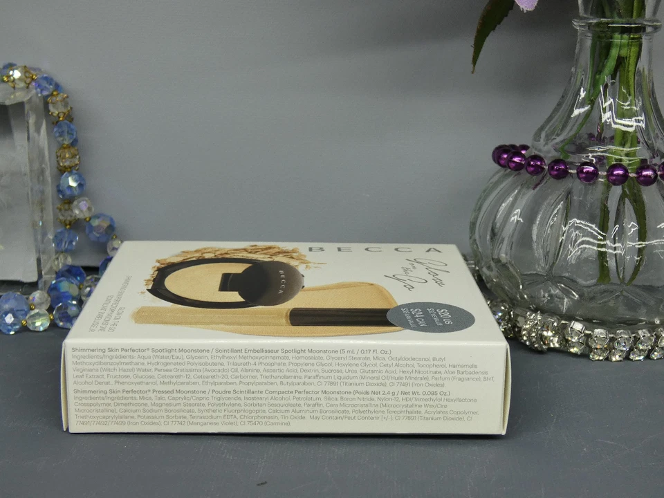 Becca GLOW ON THE GO Shimmering Skin Perfector Moonstone Highlighter Set OLD NIB - Image 3 of 4