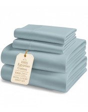 1000 Thread Count 100 Egyptian Cotton King Size Sheets Silky Sateen Weave,...