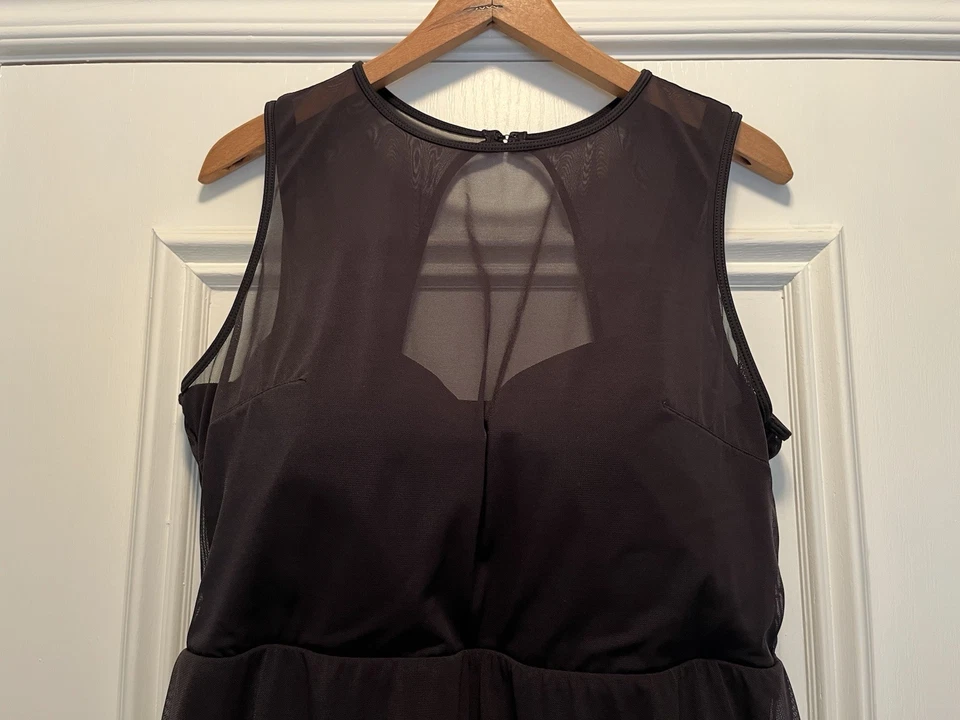 Vestido de baño Torrid talla 2 D/DD negro con superposición de malla traje de baño de una pieza 18/20 2X Foto 3 de 4