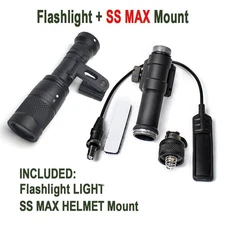 Tactical Helmet Light M600V Flashlight with SS MAX Bracket Fit 20mm Rail Mounted