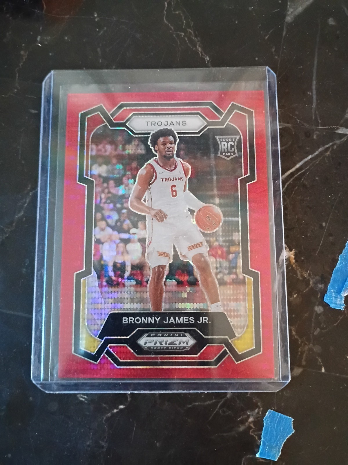 2024-25 Panini Prizm Draft Picks Red Pulsar /299 Bronny James Jr #86