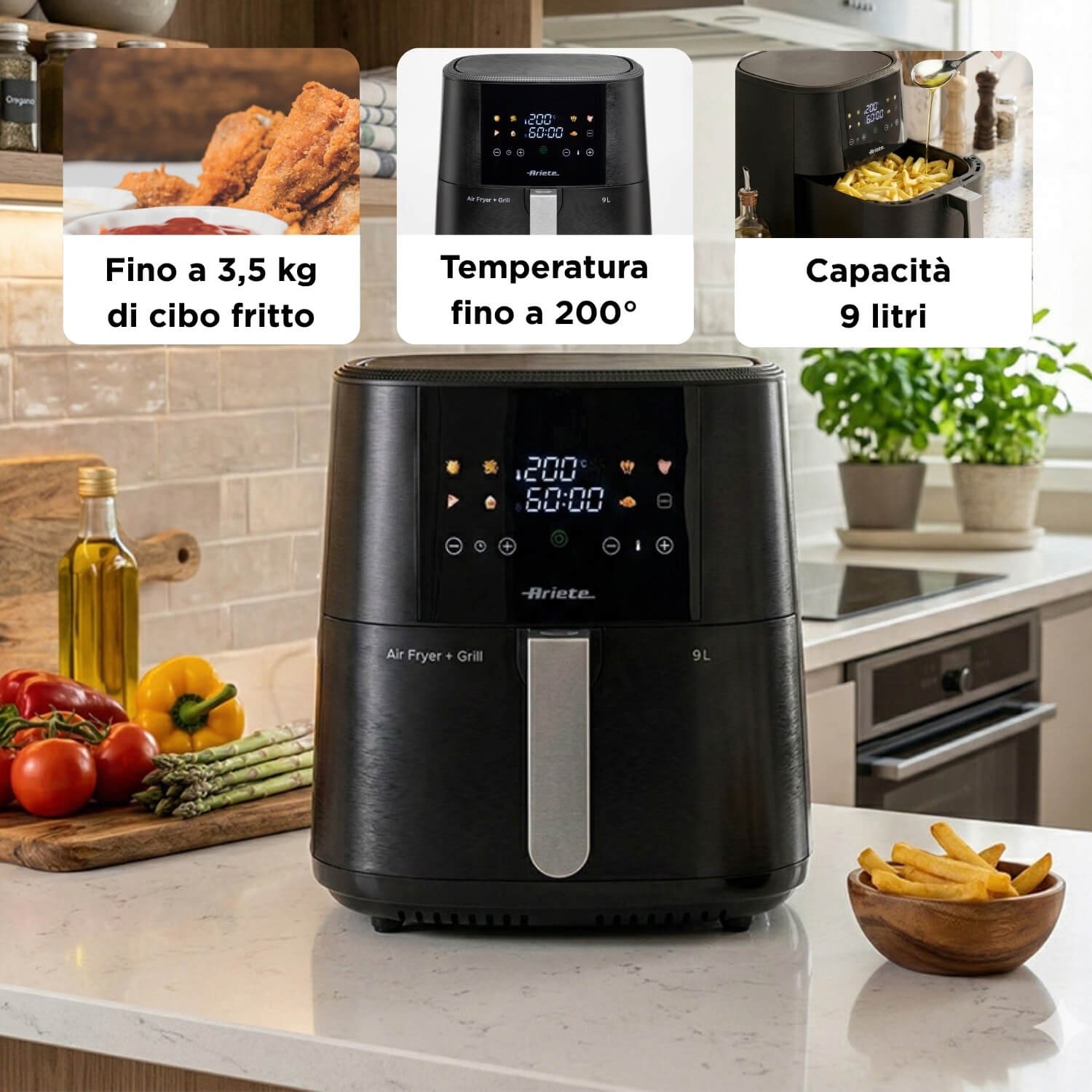 Ariete 4630 Friggitrice ad Aria 9L 1500W foto 5