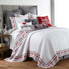 Merry Bright Collection - Rudolph Quilt Set - Full/Queen Holiday Quilt 88x9...