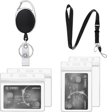 Cordino Porta Carte, Porta Badge Con Cordino Retrattile, Clip per Rocchetto E Ba