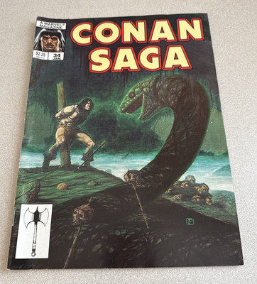 CONAN SAGA #34 MARVEL US MAGAZINE JANUARY 1990