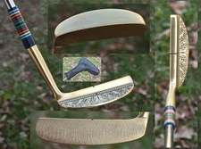 Stunning Gold Custom Prototype Blade Putter Napa 8802 MILLED Ornate Scroll / 35"