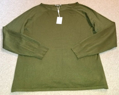 NWT Womens Sweater-VILA MILANO-green rayon stretch pullover long sleeves-XL