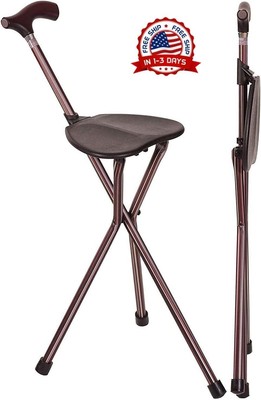 Baston de Ayuda Ancianos Abuelos A Caminar Se Convierte En Silla Asiento NUEVO
