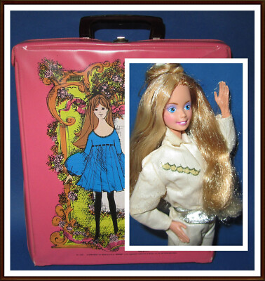 vintage MATTEL Superstar Super Hair Barbie & World of Barbie Koffer
