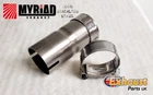 Exhaust Reducer Stainless Steel - Sleeve Joiner + T Clamps - Repair Tube Section