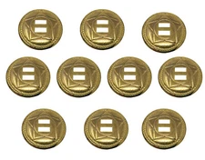 10 pcs Gold Metal Large 1-1/2" Round Star Pattern Western Conchos Leather Crafts