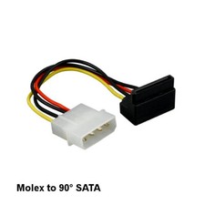 Kentek 6" PC Internal Power Cable Molex LP4 4Pin to 90  SATA 15Pin for PC HDD