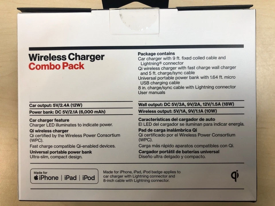 OEM Verizon MFi-Certified iPhone Car Charger, Wireless Charger, Power Bank Combo - Image 3 of 4