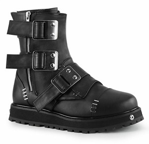 black platform boots with buckles