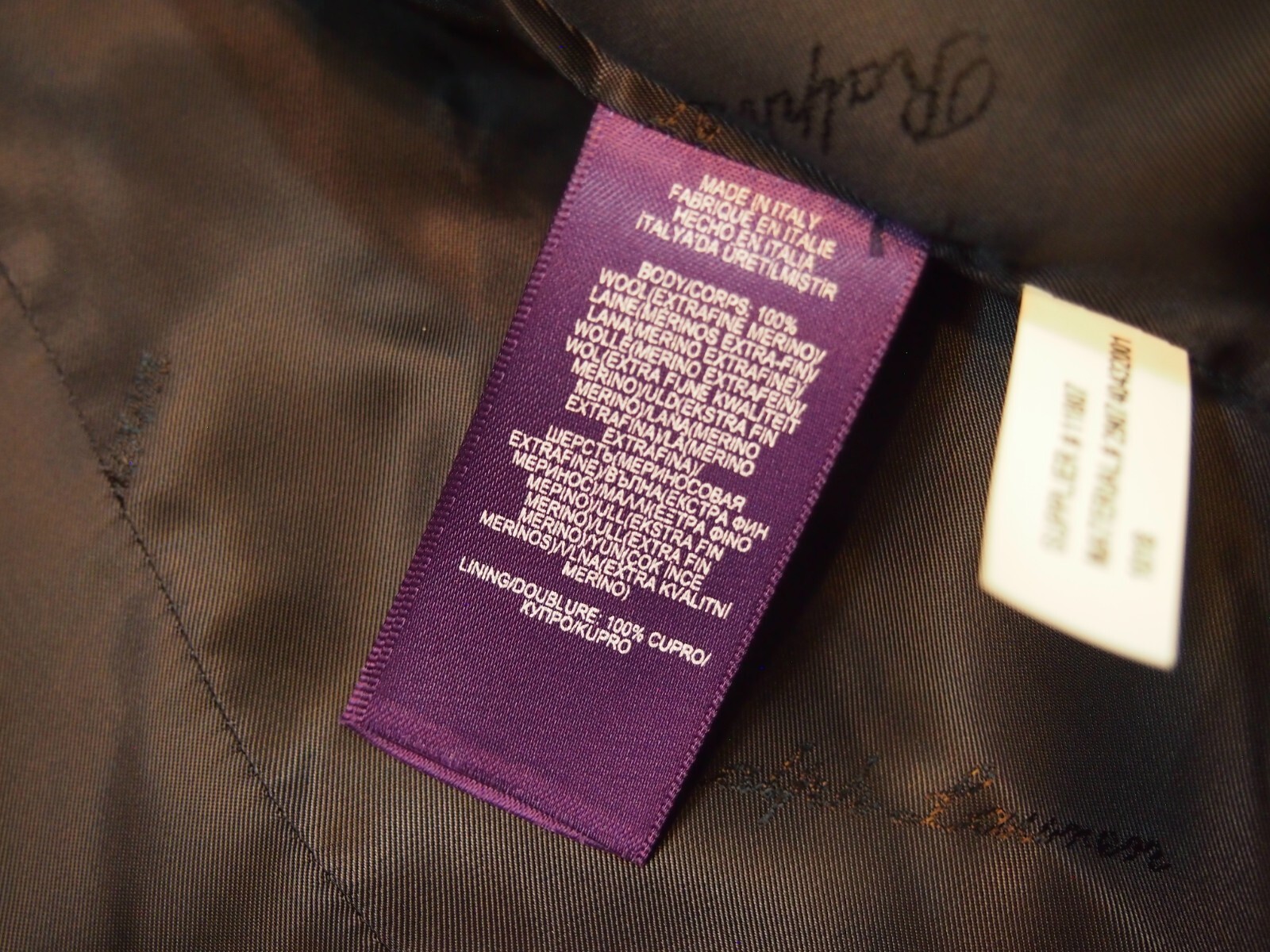 Ralph Lauren Purple Label Wool 3 Button Navy Crested Blazer NWT Size 8 $1990 image 7