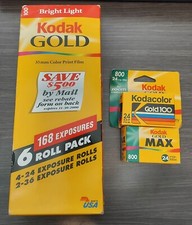 Kodak Color Film Lot 8 ROLLS Kodak Gold 800 100 EXPIRED 35mm Unopened New