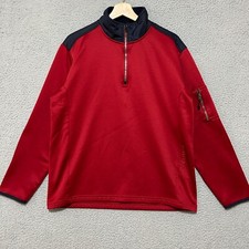 Nautica Competition 1/4 Zip Sweatshirt Adult M Red Pullover Polyester