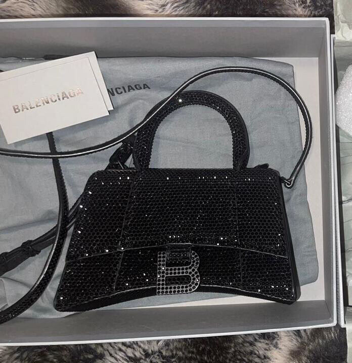 Exclusive Balenciaga Suede Calfskin XS Hourglass BLACK Exclusive Balenciaga Suede Calfskin XS Hourglass BLACK