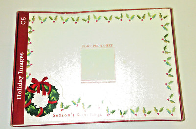 Holiday Images Holly Wreath Photo Frame Cards 1 Pkg of 16 with Envelopes  