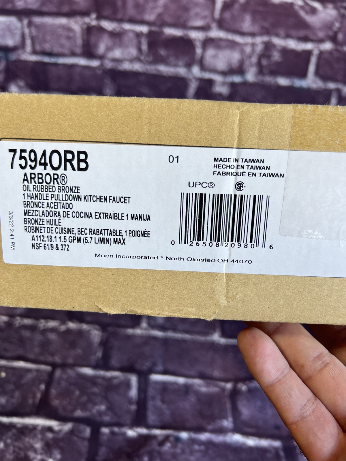 Moen 7594ORB Arbor Touchless Pull Down Spray Kitchen Faucet, Oil Rubbed Bronze