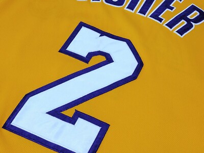 AUTHENTIC SEWN Nike Derek Fisher #2 Los Angeles Lakers gold jersey