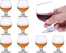 Cute Shot Glasses Set of 8 | 3.5oz Brandy, Cognac, Port & Tequila Glasses