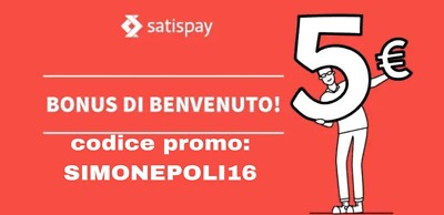 Satispay Ottieni euro gratis bonus benvenuto usa il codice