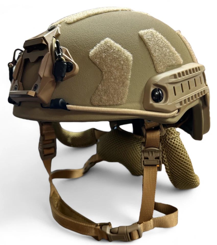 Coyote Brown NIJ IIIA FAST High Cut Military UHMWPE Bulletproof Ballistic Helmet - Image 2 of 4