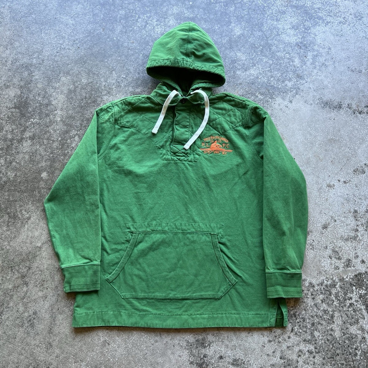 Vintage Polo Ralph Lauren Rowing P.C. Mens Rugby Hoodie Size