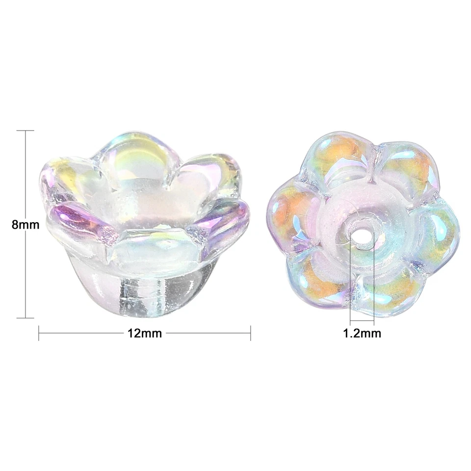 100x Cuentas de cristal de murano Cuentas de tapa de extremo de flor para hacer joyas Foto 3 de 4