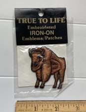 NIP American Bison Buffalo Mafco Souvenir Embroidered Iron-on Patch Badge Emblem