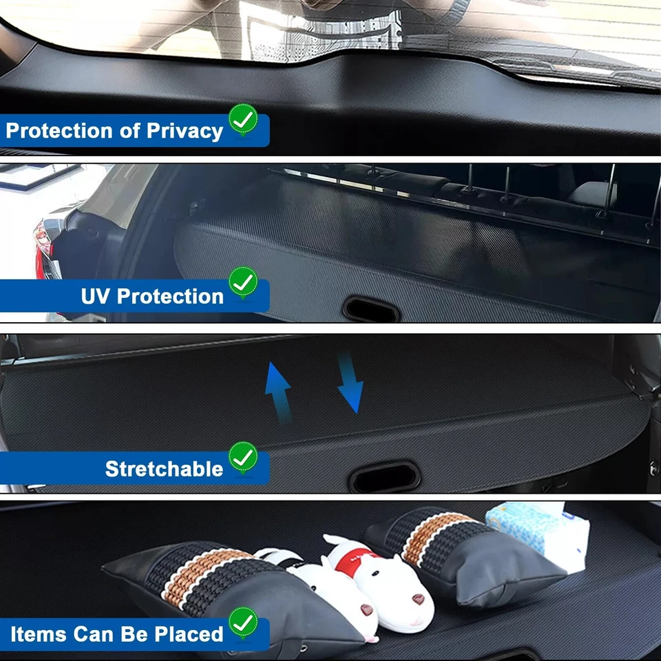 Black Trunk Rear Cargo Cover Shield Fit For Dodge Caliber 2006-2011 cargo cover Foto 4 de 4