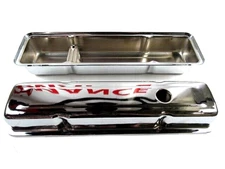 Chevy 283 327 350 Steel Valve Cover Set Short w/ Breather hole Chrome E41504C