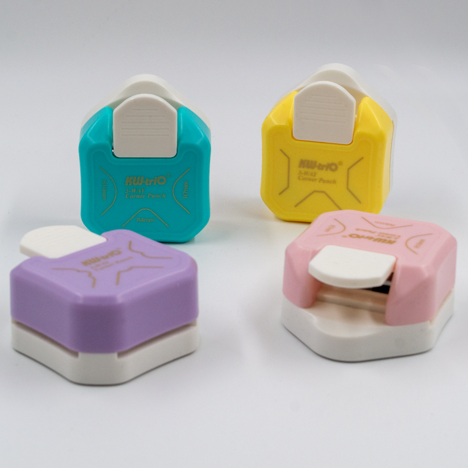 LUMOOM 3-in-1 Eckenstanzer - Rundungsstanzer Für Papier 4mm, 7mm, 10mm In Blau