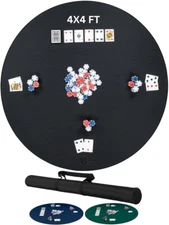 Feltectors Board Game  Mahjong Neoprene Mat Card Table Cover 4 x 4 ft -Black