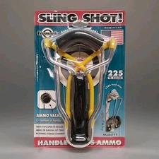 Trumark FS-1 Slingshot 225 Yd Range Handle Holds Ammo Made In USA Wrist Rocket
