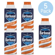 Barbasol Shaving Cream Sensitive Skin 7 oz 5 Pack New