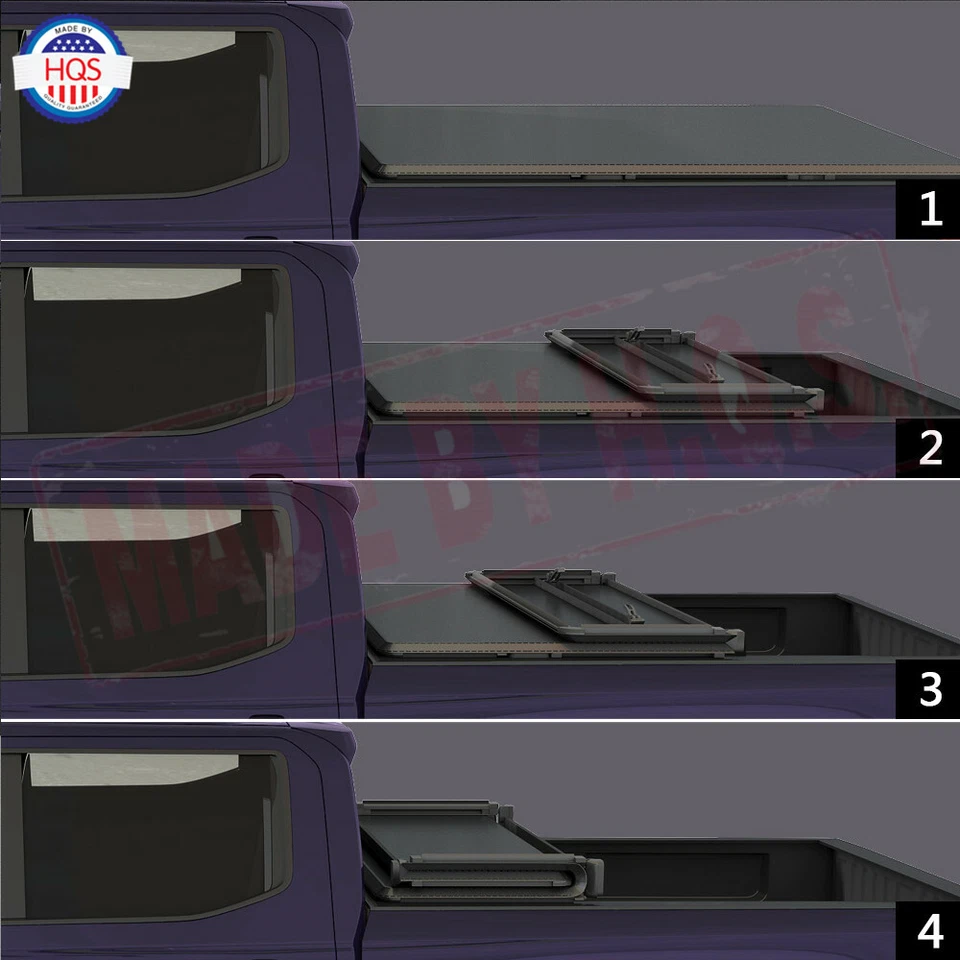 4-Fold 6.5ft Tonneau Cover Soft Bed For 2014-2019 Ford F150 F-150 Super Crew Cab Foto 3 de 4