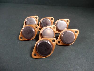 Texas Instruments Germanium Transistors 2N250 ( 7) NOS and Used Gold Base Plate