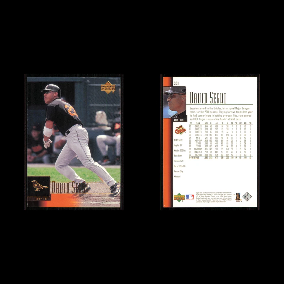 David Segui #331 2001 Upper Deck Baltimore Orioles Baseball Card MLB NM - Image 3 of 3