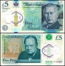 Great Britain - England 5 Pounds Sterling, 2023, P-398, UNC Polymer