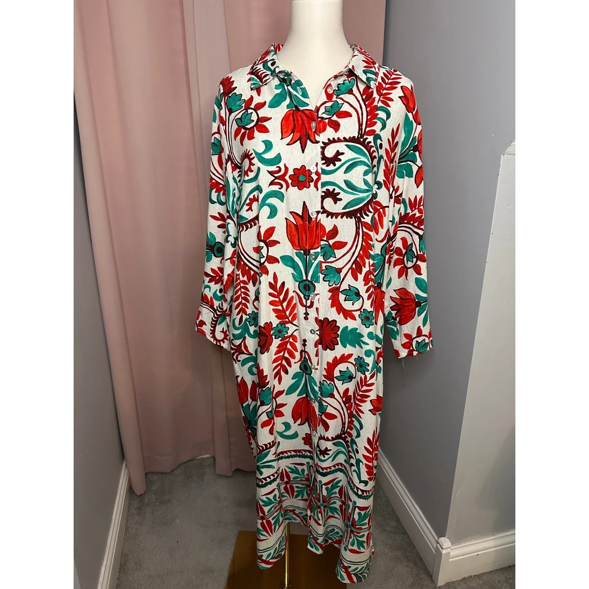 cute floral long dresses Women Floral Print Elegant A line Long Dresses Spring Summer Chic Part –  Mega Mart Center main image 1