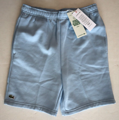 Lacoste 947031-HBP Big Kids Boys' Sz 12A US M Panorama Blue Core Fleece Shorts