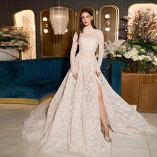 Square Collar A-Line Wedding Dress Romantic Side Slit Tulle Corset Bride Gowns