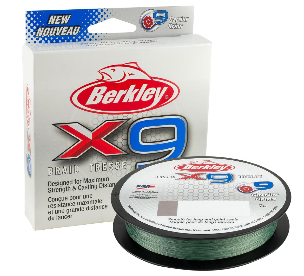Fil de Pêche Tresse 9 Brins Berkley X9 Tressage Rond Fluide Tresse PE