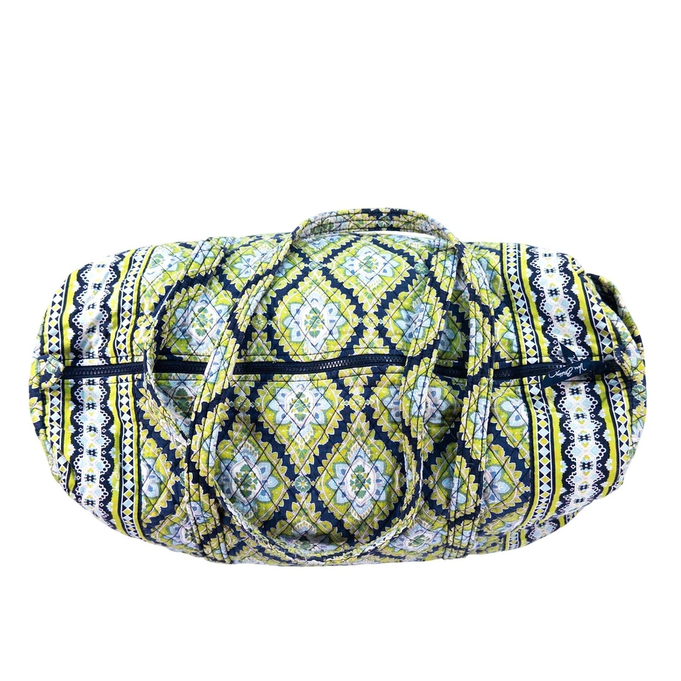 Bolsa de viagem Vera Bradley Grand Traveler azul marinho verde acolchoada - Imagem 2 de 4