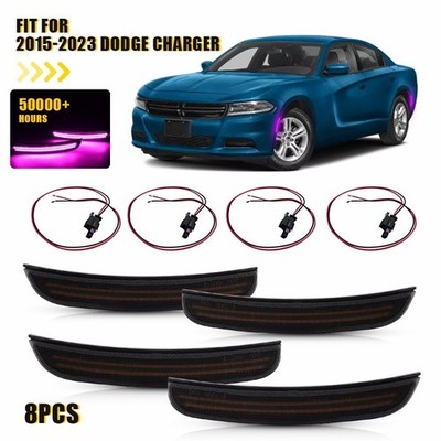 Always On Pink Purple LED Side Markers & Wiring Harness Fits Charger 2015-22 EAQ