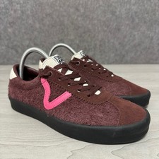 Vans Sport Low Sneakers Womens 8 Burgundy Pink Suede Skate Shoes Suede